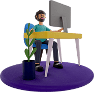 Person at desk illustration